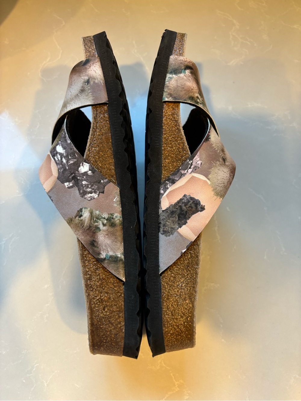 Criss Cross Abstract Print Sandals EU 37 US 6-6.5  papillio - Picture 7 of 12